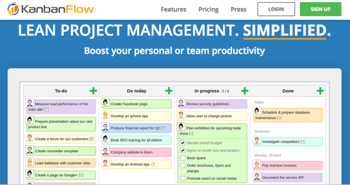 Apps to improve productivity KanbanFlow