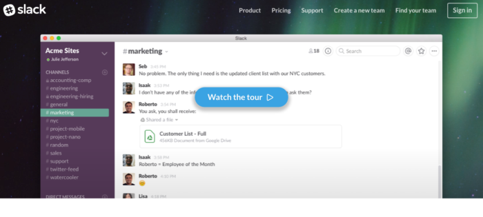 Apps to improve productivity Slack