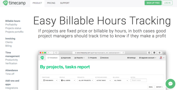 Apps to improve productivity timecamp